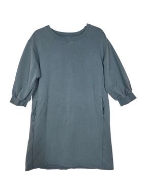 Pact french terry organic cotton Short puff Sleeve Pullover Sweatshirt in SAGE
